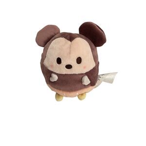 Disney Parks Ufufy Mickey Mouse Stuffed Plush 4" Brown